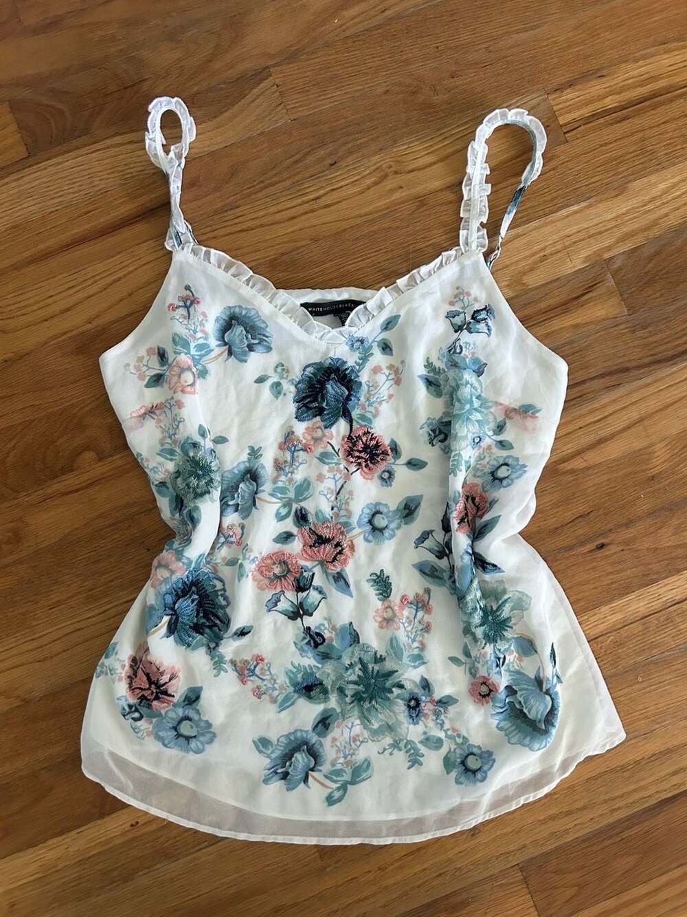 White House Black Market Floral Lace Camisole Top